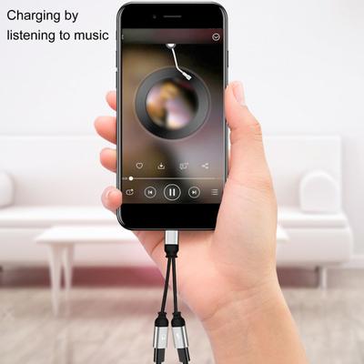 Aluminiumlegierung 2-in-1 Kabel Kopfhöreranschluss Splitter Adapter Schnellladeanschluss Doppelkonverter