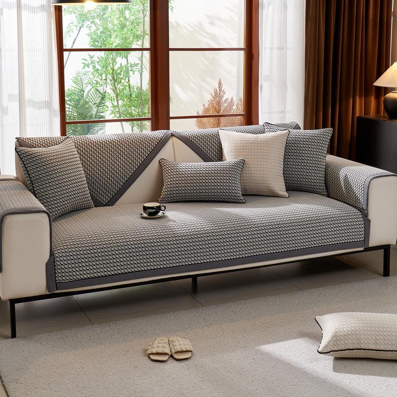 Poduszka na sofę Four Seasons Chenille Universal Nowa antypoślizgowa, odporna na zużycie, lekka, luksusowa poduszka na sofę w pepitkę