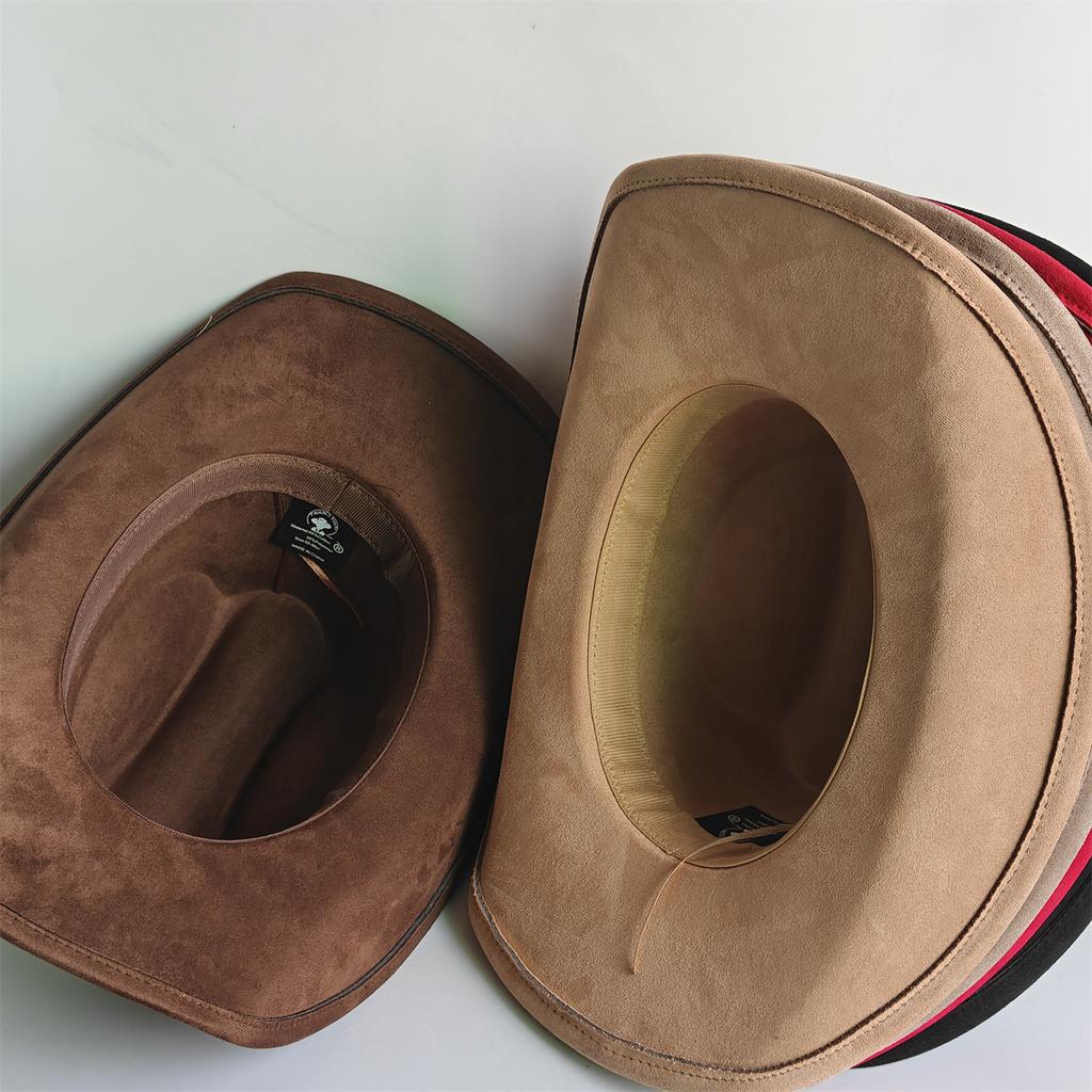 Winter Cowgirl Cowboy Vegan Suede Hat Felt Fedora Hat for Women Men Classic Fashionable All-match Hat sombrero vaquero