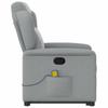 Massage Recliner with Rising Assistance Light Grey Fabric