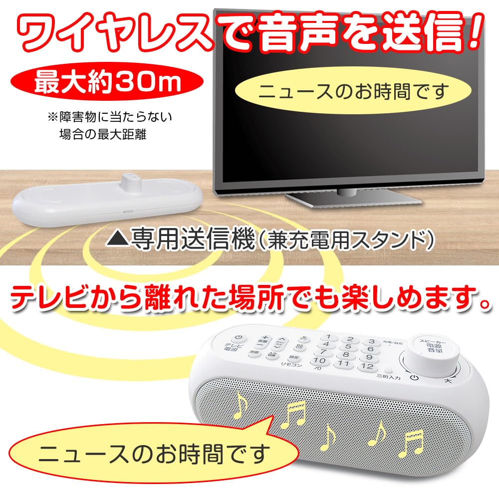 Clear Voice handheld TV wireless remote control rechargeable stereo function, speaker, included, SLI-TS03