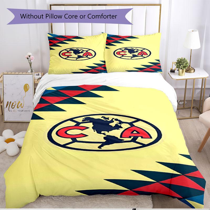 3pcs Duvet Cover Set (1*Duvet Cover + 2*Pillowcase, Without Core), Club America Print Soft All‑Season Bedding Set, Home Bedroom Decor Gift