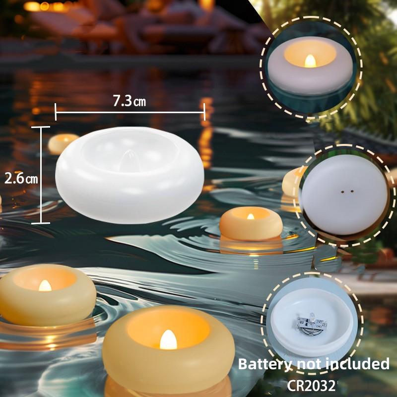 16-Pack Water Floating Flameless Waterproof Led Candle Lamp Flashing Romantic Wedding Decorations Water Float Swimming Pool