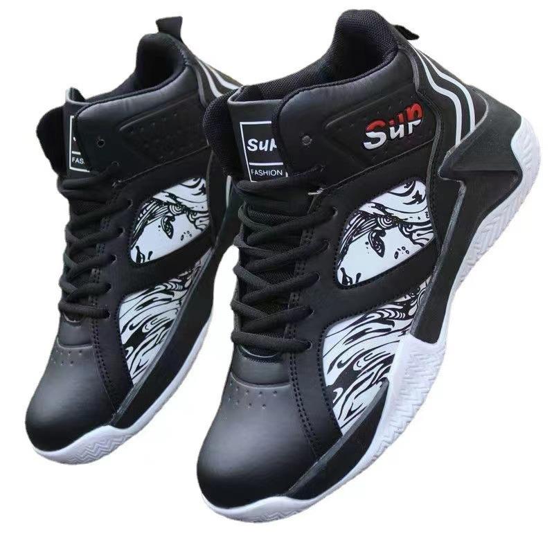 Scarpe da basket da uomo in pelle PU nuova fabbrica primavera e autunno scarpe da ginnastica allacciatura edizione coreana moda leggero confortevole uomo