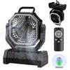 20,000Mah Portable Fan for Outdoor Camping, USB Rechargeable Fan Ideal for Fishing, Compact Tent Fan for Camping, Suitable for Outdoor And Indoor Use