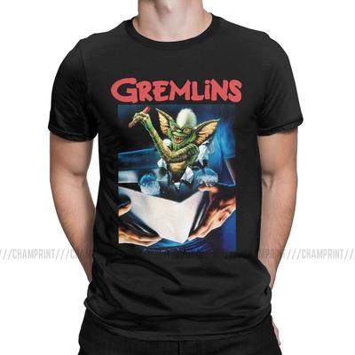 Gremlins Men S T Shirts Gizmo Monster Gremlin 80S Horror Christmas Movie Awesome Tees Round Neck
