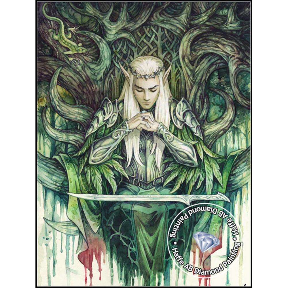 2026 New Fantasy Lord Elf Prince Diamond Art Painting Ring Power Forest Landscape Tree Flower Mosaic Home Decor