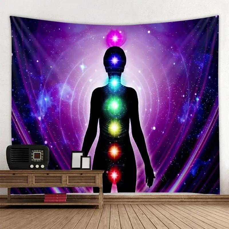 Home Decor Meditation Seven Chakra Tapestry Indian Buddha Wall Decor Mandala Tapestry Witchcraft Bohemian Hippie