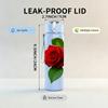 1PC Single Vivid Red Rose Bloom Print 750ml Color Plastic Sports Water Bottle Leakproof Flip Straw Lid Suitable for Sports Office Home Use