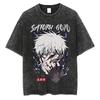 Anime Jujutsu Kaisen Gojo Satoru Anime Washed T Shirt Summer Vintage Men Women Cotton Casual Tee Top