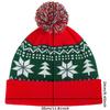WTEMPO Retro Christmas Knitted Hat Cute Hairball Hat with Beautiful Christmas Patterns Good Elasticity Suitable for Most Head Circumferences