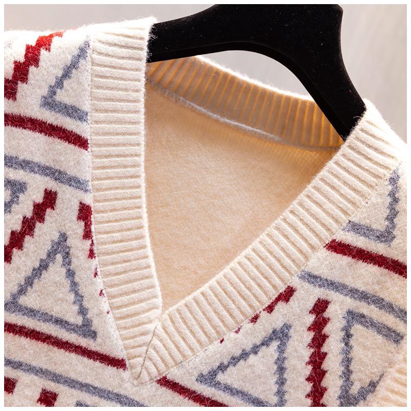 Veste Femei Decolteu V Patchwork Stil Preppy Coreean Elegant Potrivit cu Orice Femme Larg Harajuku Chic Pulovere Fără Mâneci Îmbrăcăminte Exterioară Casual