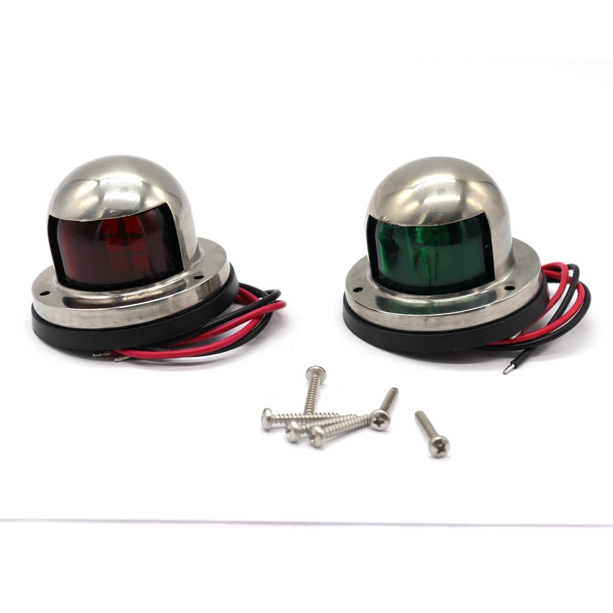 

12 В постоянного тока, пара красных и зеленых яхтенных навигационных огней из нержавеющей стали 304 с базовой сигнальной лампой