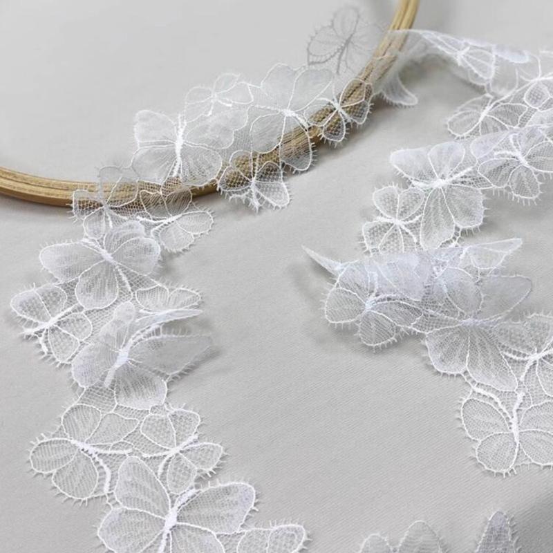 1 Yard Butterfly Thin Elastic Lace Accessories Diy Handmade Decorative Lace Material Lace Ribbon