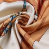 POBING Silk Scarf Women Large Shawls Spain Horse Print Stoles Square Bandana Luxury Kerchief Hijab Scarf Female Foulards 130CM