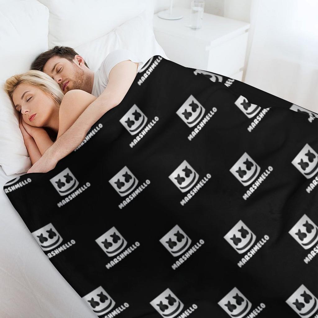 DJ Marshmello logo Throw Blanket Baby For Decorative Sofa christmas decoration Polar Blankets