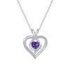 Luxury Heart Pendant Rhinestone Necklace: Colorfast Clavicle Chain, Elegant Birthstone Gift for Women