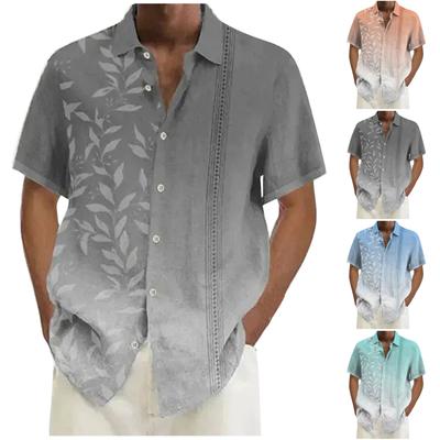 Designer Frühling Sommer Herren Casual Baumwolle Leinen Einfarbig Kurzarm Hemden Lose Hemden
