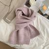 Korean Version Containing Wool Knitted Wool Solid Color Scarf for Women in Winter Thickened and Warm Versatile High End Cold Proof Scarf Trendy