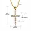 Religious Iced Out Bling Small Jesus Cross Pendant Gold Color Stainless Steel Zircon Christian Necklace For Women Jewelry Gift