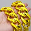 Plastic Big Chunky Chain Necklace 90s Hip Hop Gold Costume Necklace Photography Props Rapper Hip Hop Accessory Jewelry