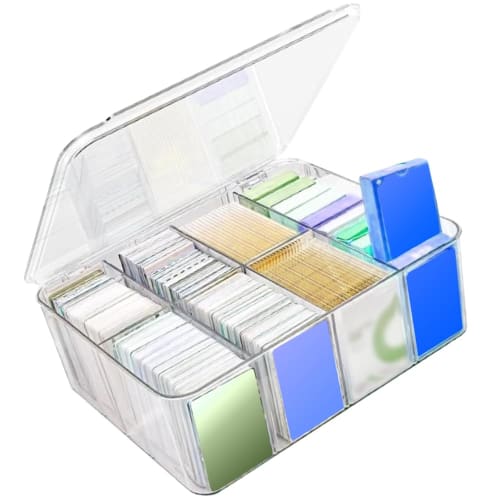 Waterproof Card Storage Case with Lid, Vertical/Horizontal Loading, Large Capacity, PSA Loader Compatible, for Trading Cards and Collections