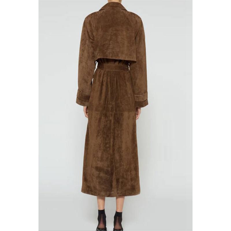 Vintage Jarní Podzimní Trenčkot Dámský Ležérní Dlouhý Dámský Kabát Volný Větrovka Kabát Bundy