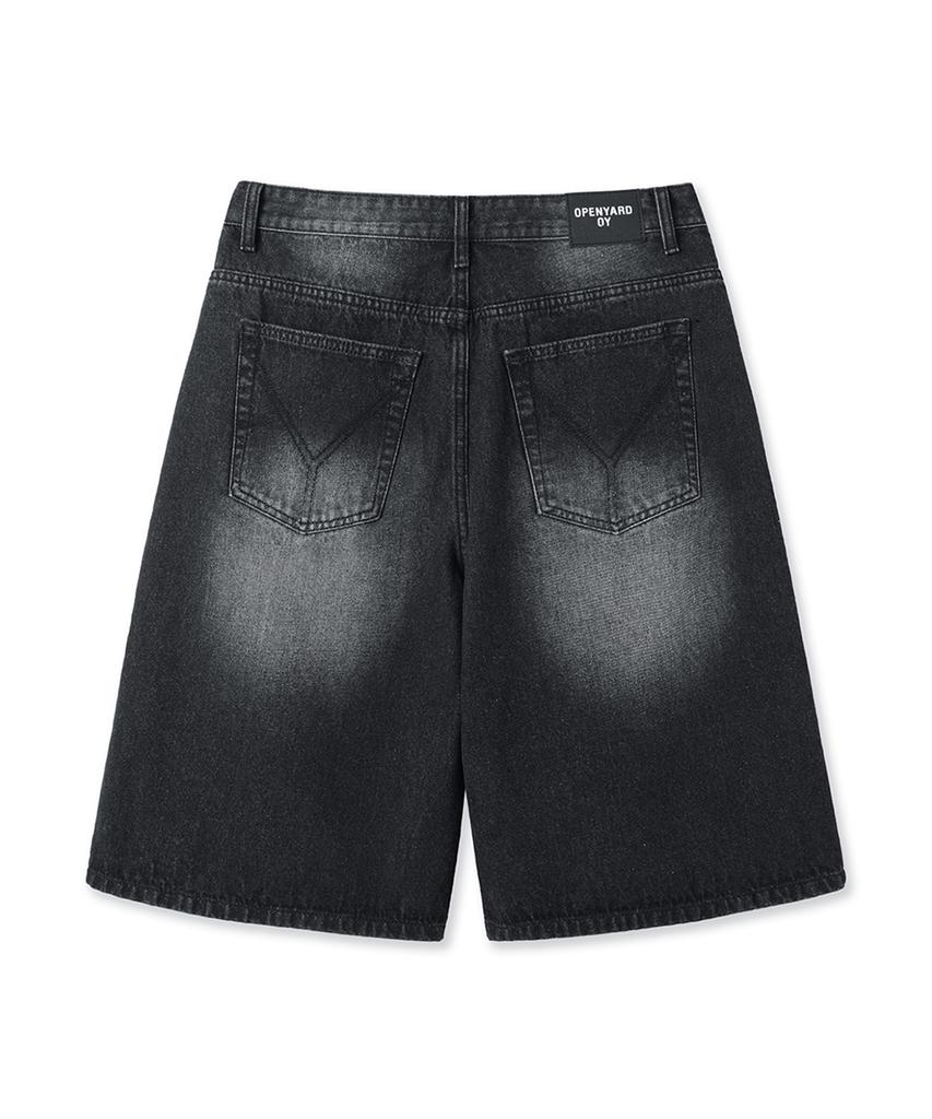 OHY Wide Bermuda Denim Shorts - Black
