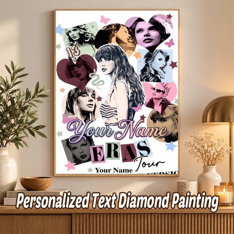 Taylor Swift Benutzerdefinierter Name Text 5D Diamantmalerei Set DIY Vollbohrer Diamantkunst Dekoration