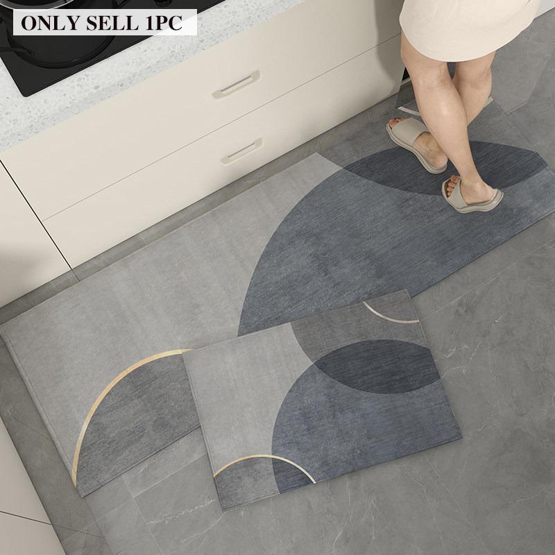 Kitchen Carpet PVC Waterproof Leather Floor Mat Minimalist Geometric Pattern Rug Long Size Home Decor Rugs Alfombra De Cocina