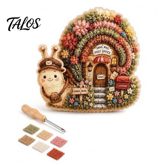 Educational Art Activity for Adults 3D House Theme Fabric Punch Needle Kit Beginners & Adults, Complete DIY Decorative Fantasy Home Ornament