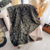 Leopard Print Jacquard Imitation Cashmere Scarf Women'S Short Fringed High-End Shawl