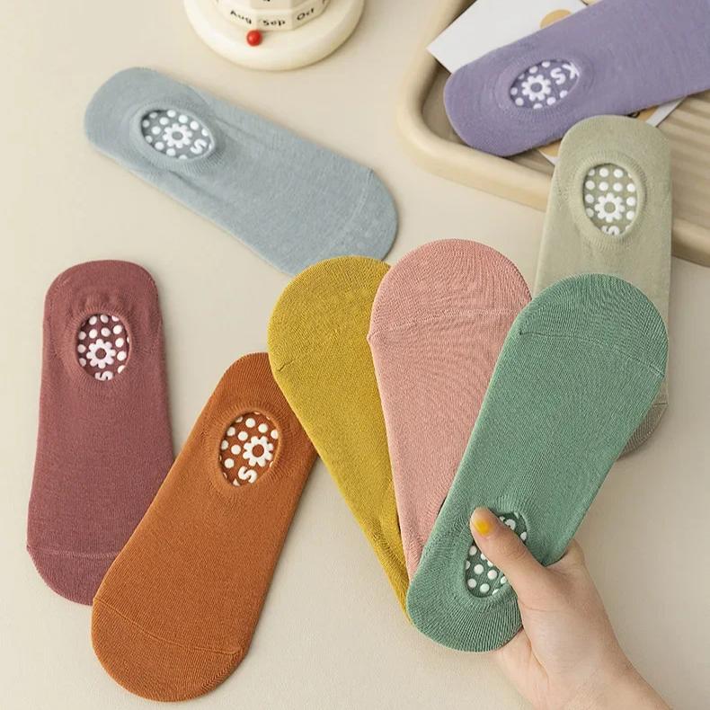 Solid Color Yoga Socks Anti Slip Women Professional Pilates Socks Combed Cotton Summer Floor Socks Gym Fitness Sports Sock