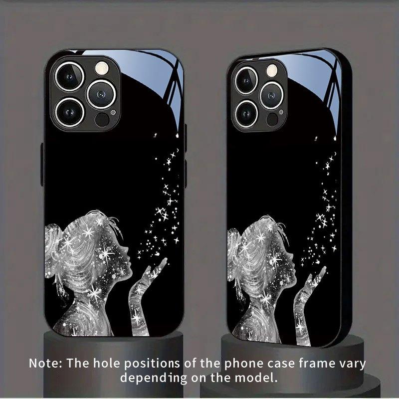 Star Dust Girl Tempered Glass Phone Case Suitable for iPhone17 16 15 14 13 12 11Pro/Max/Plus Anti Drop and Anti Shock Back Cover