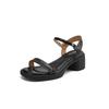 Mode Neue Sommersandalen Spaltleder Damenschuhe Runde Zehensandalen für Damen Mode Klobige Absätze Sandalen Hohe Absätze Gladiatorschuhe