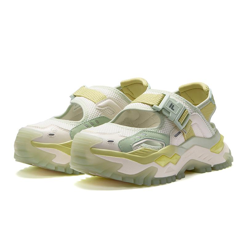 Fila Fusion Bianco Sandal Comfortable Soft Buckle Beach Sandals Women Sandals White Green T12W521703F-WP