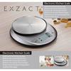 Balance de cuisine électronique - exzact - acier inoxydable - grand écran lcd - fonction tare - 5 kg de capacité