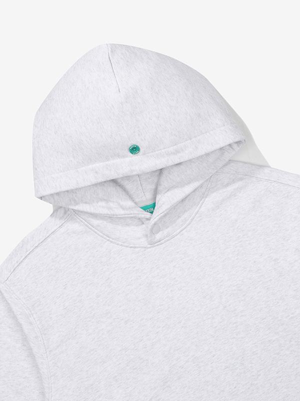 Essential Snap Hoodie_Melange Grey