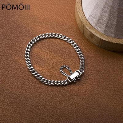 925 Sterlingsilber Panzerkette Thailändisches Silber Armband Für Damen Herren Verstellbar Paar Armband Schmuck Geschenke S -B407