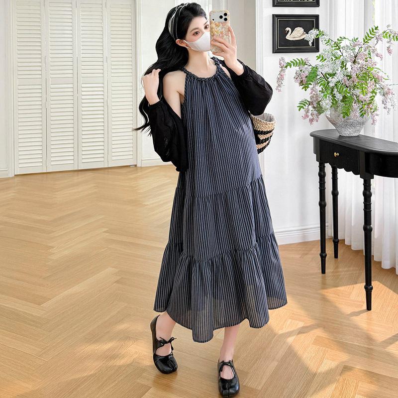 

2026 Summer Korean Style Halter Neck Dress & Sun Protection Shirt Set L