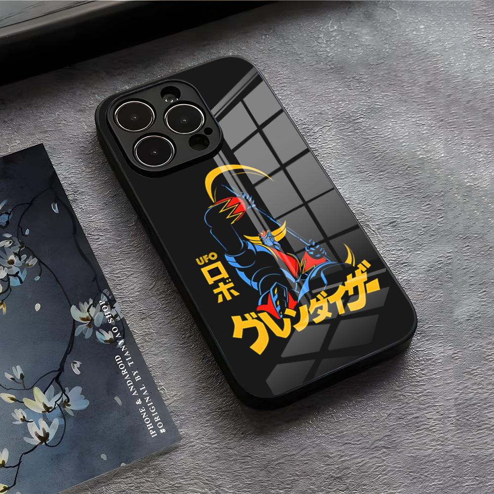 Manga Mazinger Z Anime Phone Case For IPhone 17 Air 16 E Pro Max 15 14 13 Mini 12 Pro 11 Max Plus Black Glass Cover