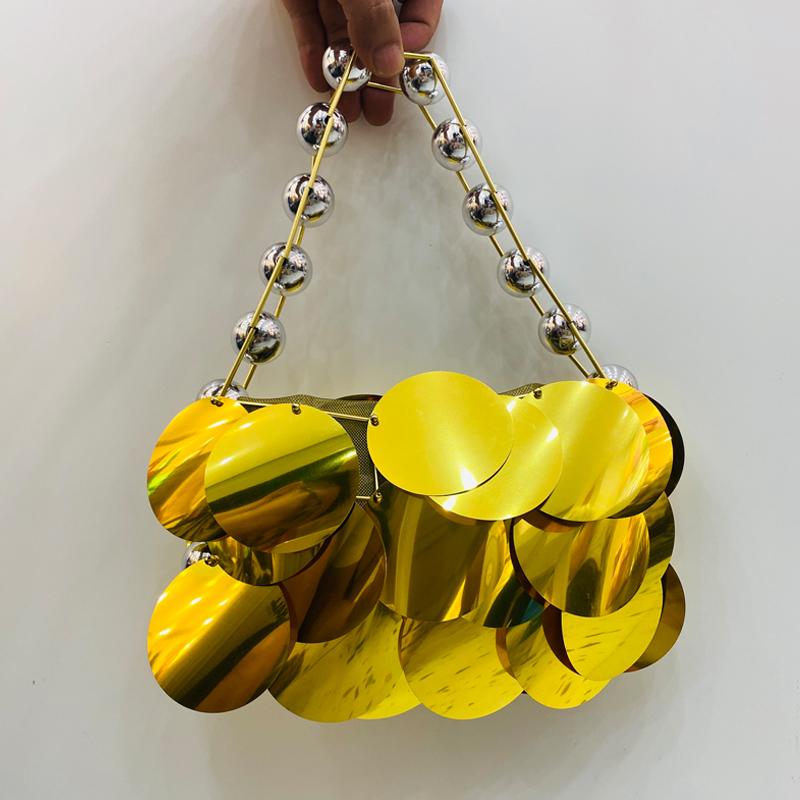 Feminine Evening Bags for Women Designer Luxury Bag and Bag New In PVC Sequins Inlaid Fringed Weaving Trim Clutch Bag