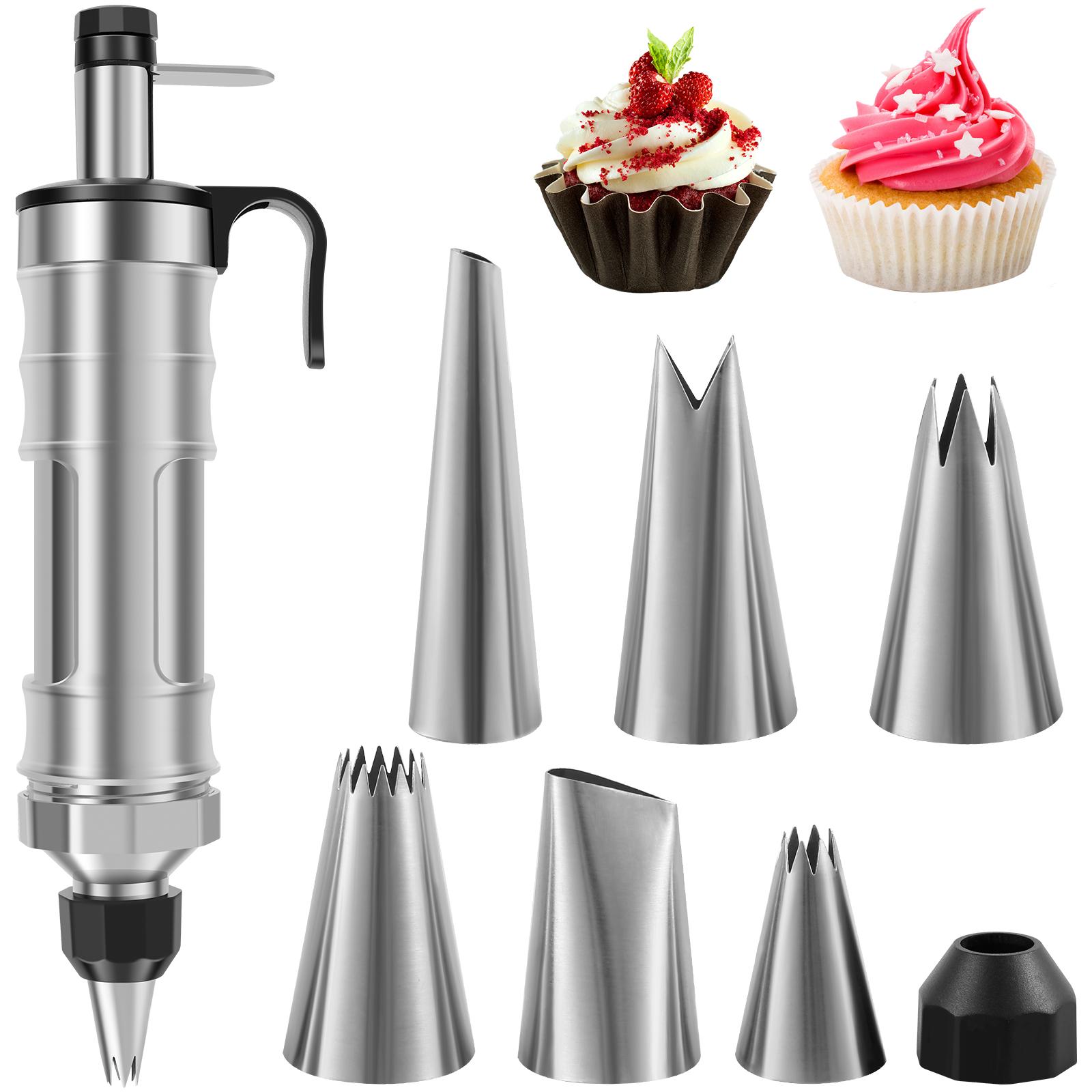 

Набор кондитерского шприца для украшения торта DIY Набор для декорирования кексов кремом с 6 насадками для глазури Инструмент для украшения десертов для печенья и торта