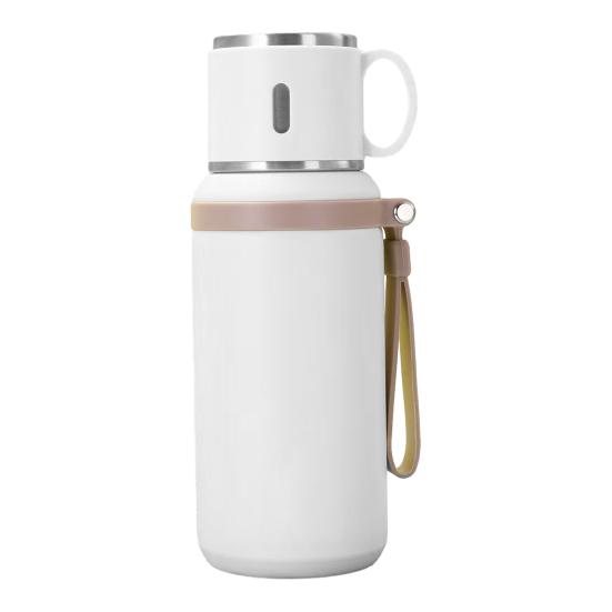 Cup 316 Stainless Steel Vacuum Insulated Bottle with Leakproof Lid And Portable Handle 2-in-1 Drinking Cup Wide Mouth for Hot Cold Drinks