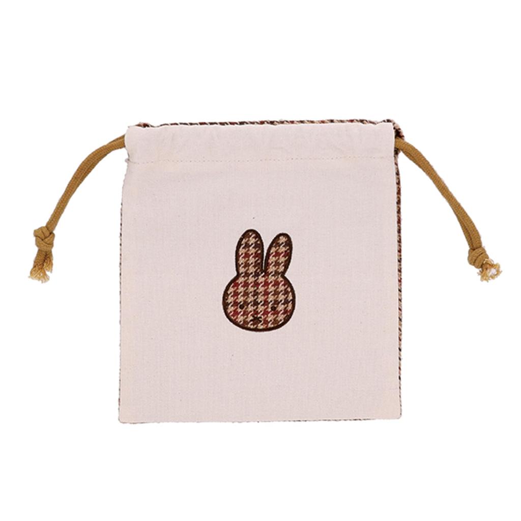 Marushin Miffy Drawstring Classic Miffy for and 0 5905018600 Bag, Check, Rabbit, Grandchildren, Boys, Girls,