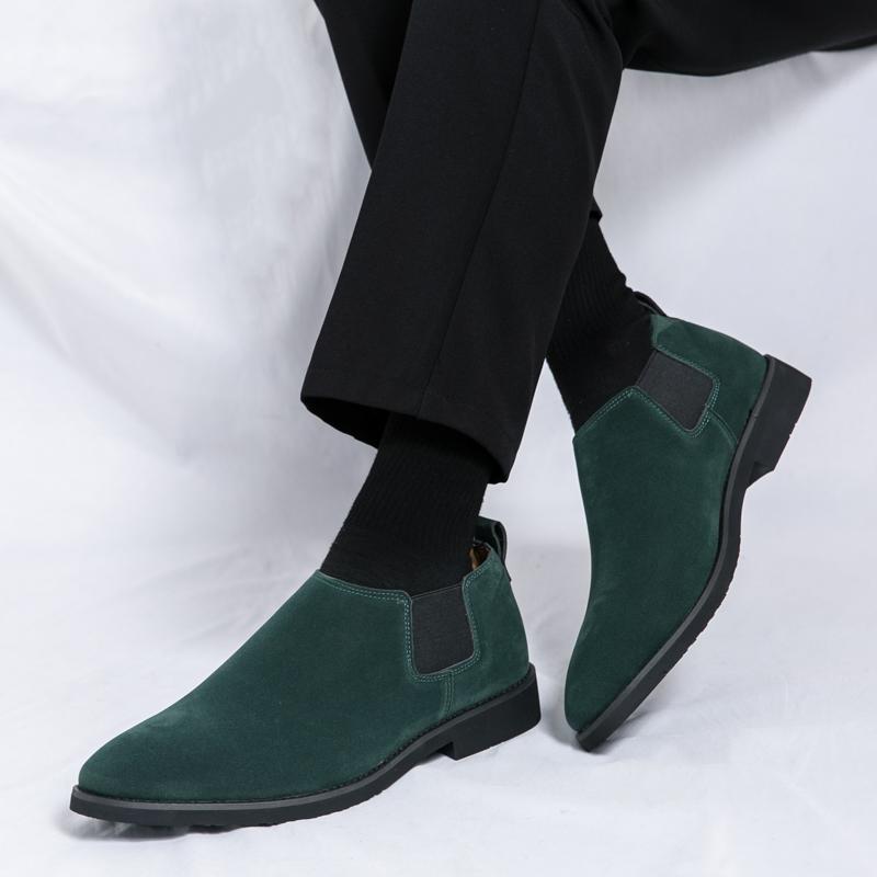 Fashion Men Retro Loafers with Pointed Frosted Surface for Business Office Formal Wear Gentlemen Banquet Shoes Sizes 38-48 Men Shoes