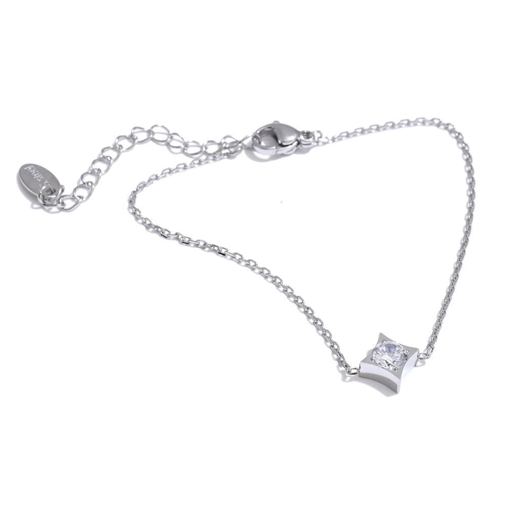 

Yhpup Stainless Steel Cubic Zirconia Star Bracelet Bangle Summer Trending Delicate Wrist Chain Fashion Jewelry Accessories
