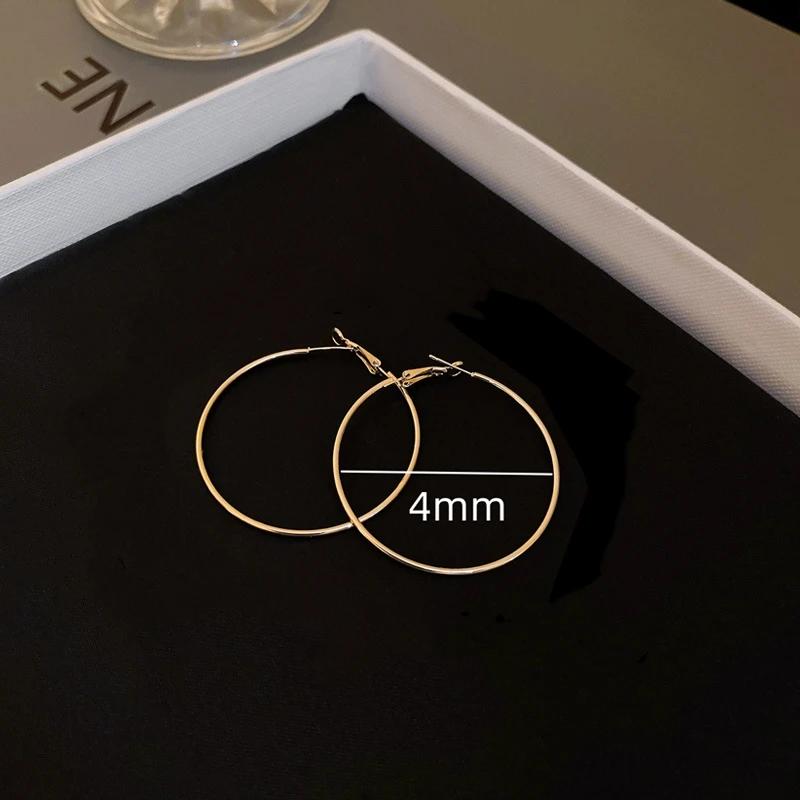 

4CM 5CM 6CM Big Hoop Earring for Women Hiphop Rock Temperament Simple Circle Round Ear Jewelry Brincos Ornamentos Orejeras