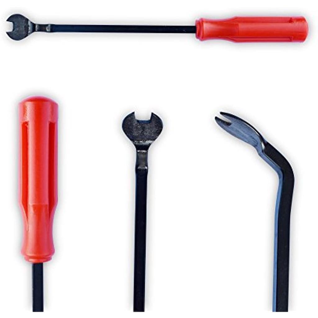 Autoverkleidungsset zum Entfernen, 12-teiliges Werkzeugset für den Einbau von Autoradios, Polsterentfernungsset, Hebeleisen-Schaber-Set, Rot