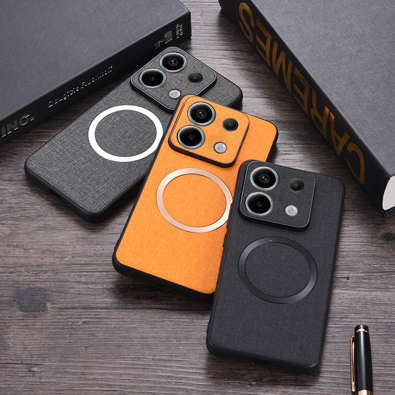 For Xiaomi Redmi Note 13 Pro 5G/Poco X6 5G Cell Phone Case Cloth Texture Cover Compatible with MagSafe